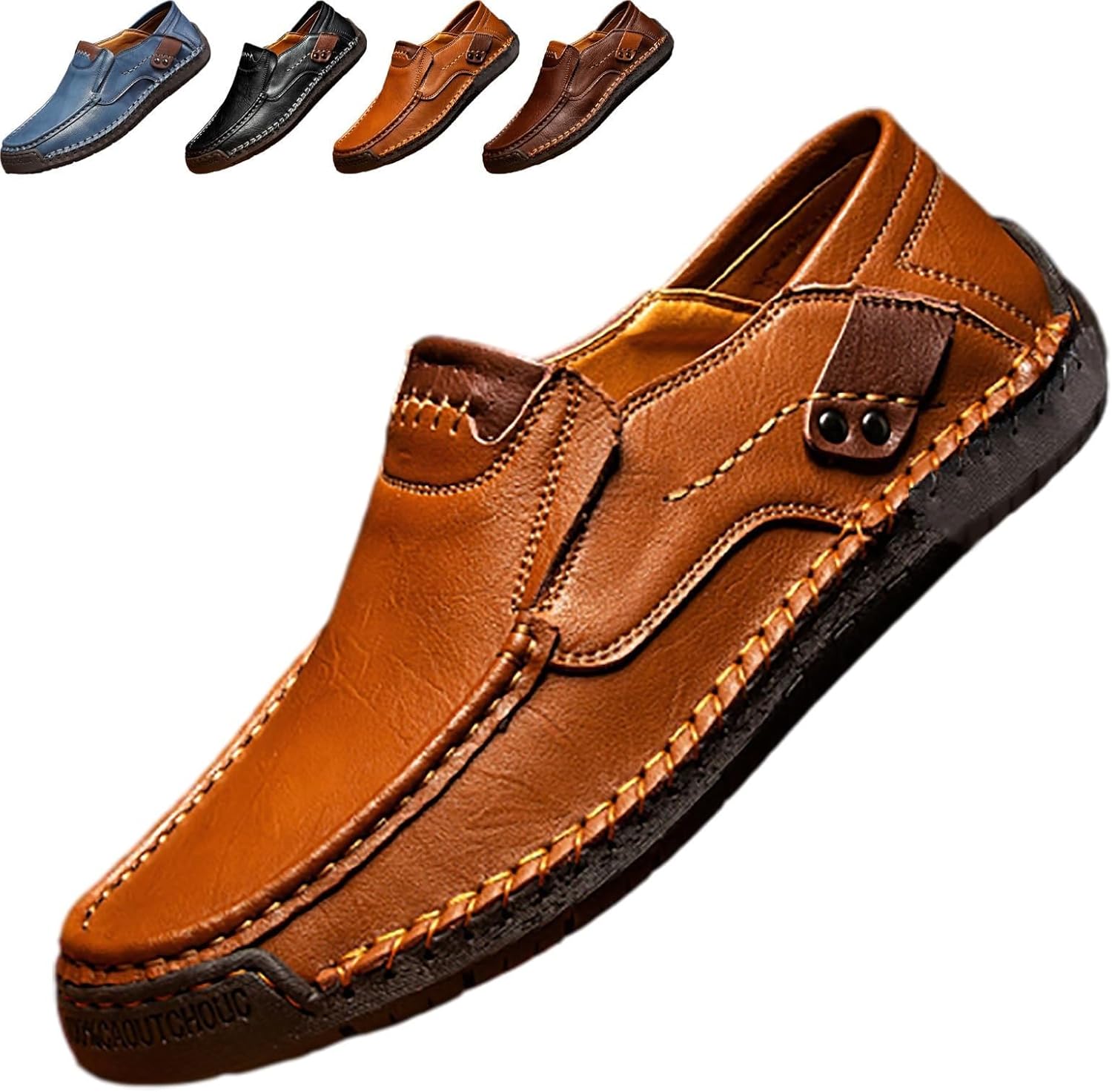 

Мужские ортопедические прогулочные туфли для мужчин, комфортные, водонепроницаемые, модные кожаные лоферы Generic, светло-коричневый