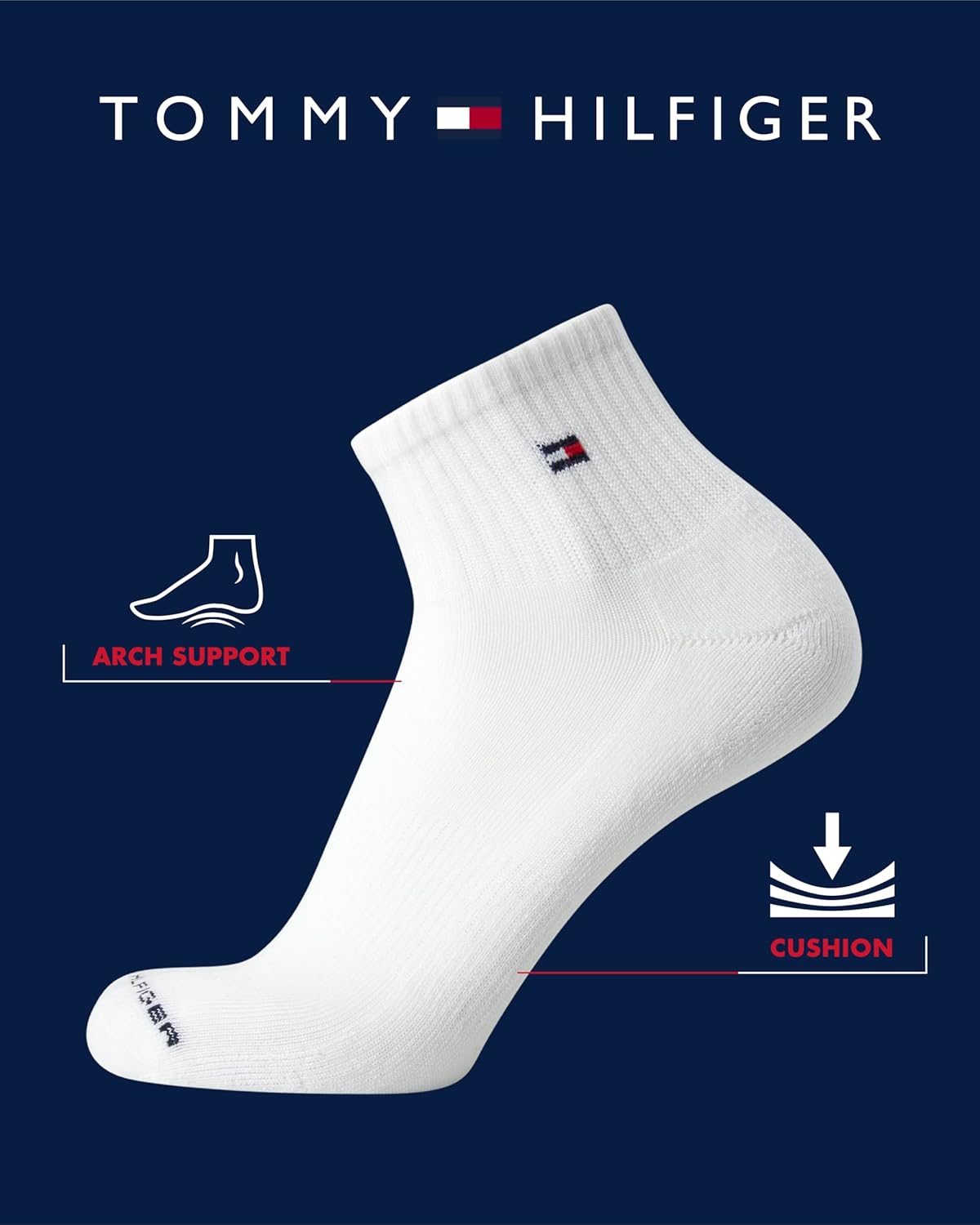 Мужские носки Tommy Hilfiger - носки с короткими рукавами (12 шт.), Assorted — фото 3