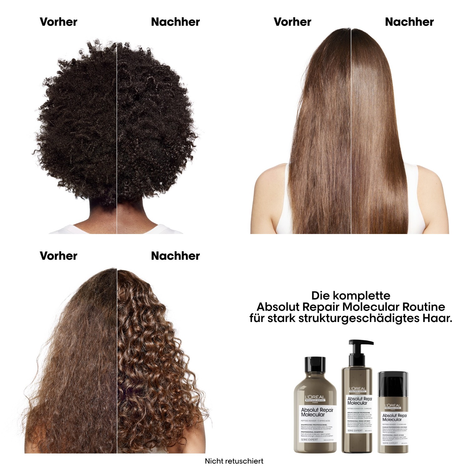Маска для волос serie expert absolut repair molecular leave-in L Oreal Professionnel Paris, объем 100 мл — фото 3