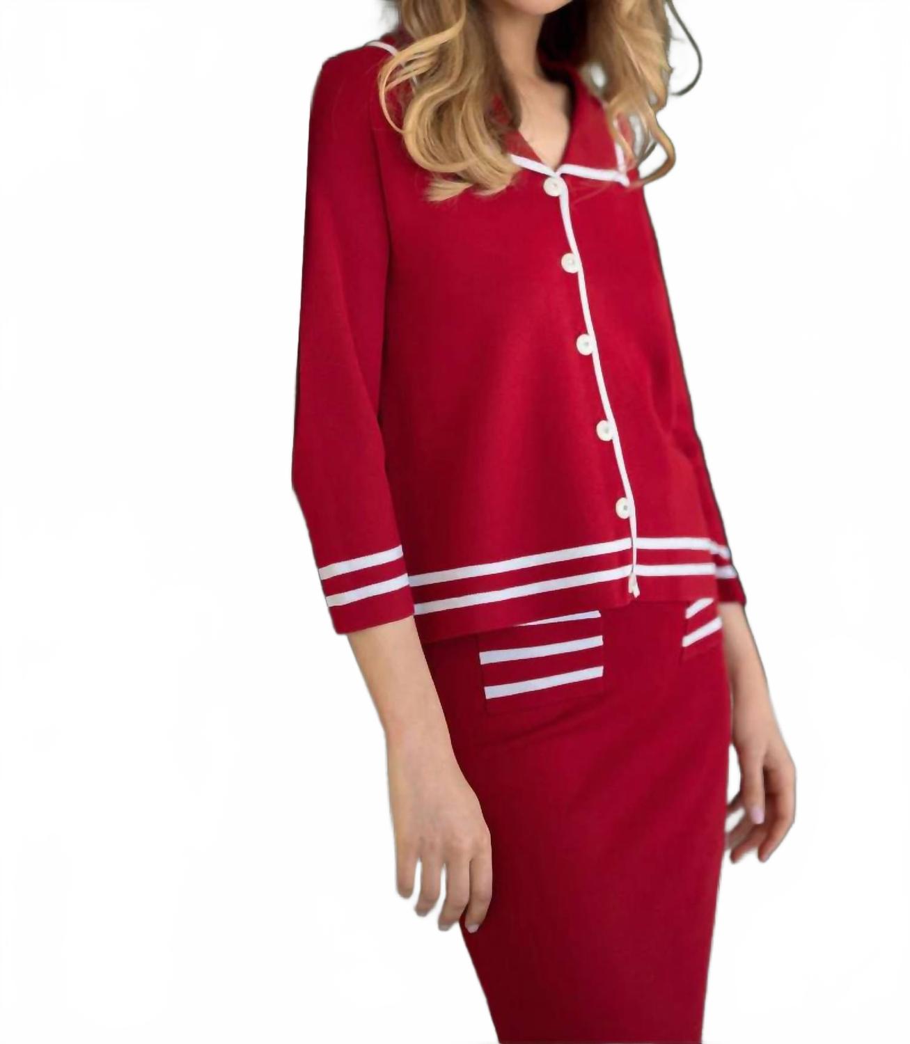 

Вязаная куртка Soren красного цвета Joh