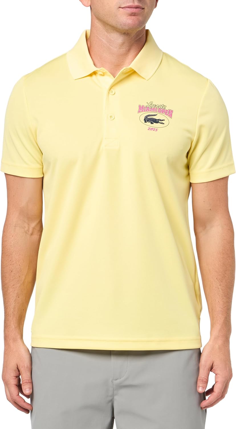 

Lacoste мужская спортивная футболка-поло Miami Open Edition Ultra Dry, Yellow, Желтый, Lacoste мужская спортивная футболка-поло Miami Open Edition Ultra Dry, Yellow