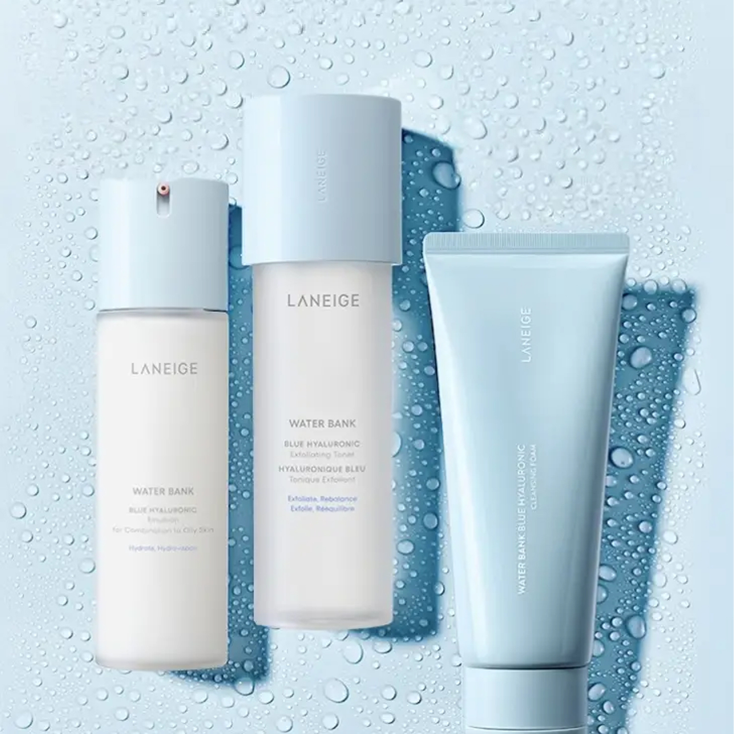 LANEIGE LANZHI новый набор Aqua Cool Small Blue Shield для ухода за кожей, успокаивающий и стабилизирующий, комплект из 4 предметов — фото 4