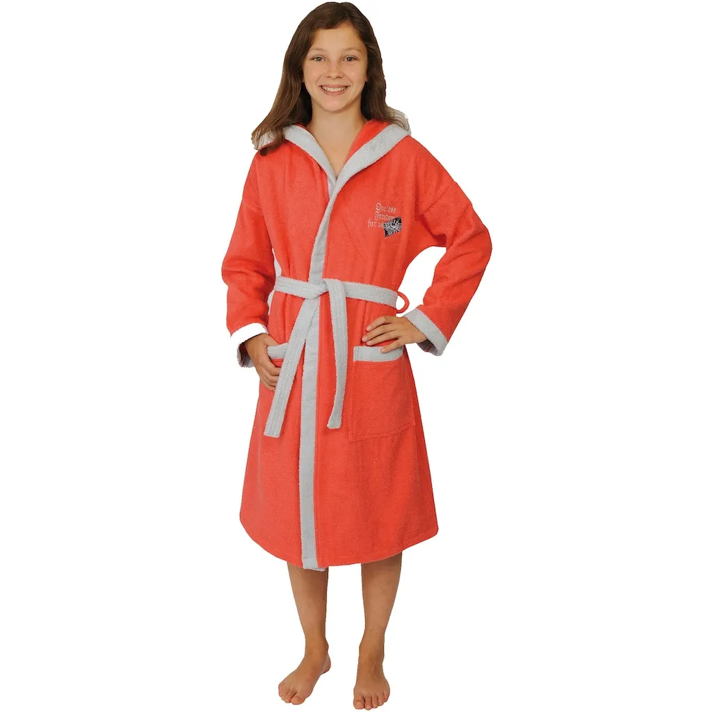 

Детский халат Freedom с вышивкой, с карманами, машинная стирка, подходит для сушки в сушильной машине Wörner, Erdbeer