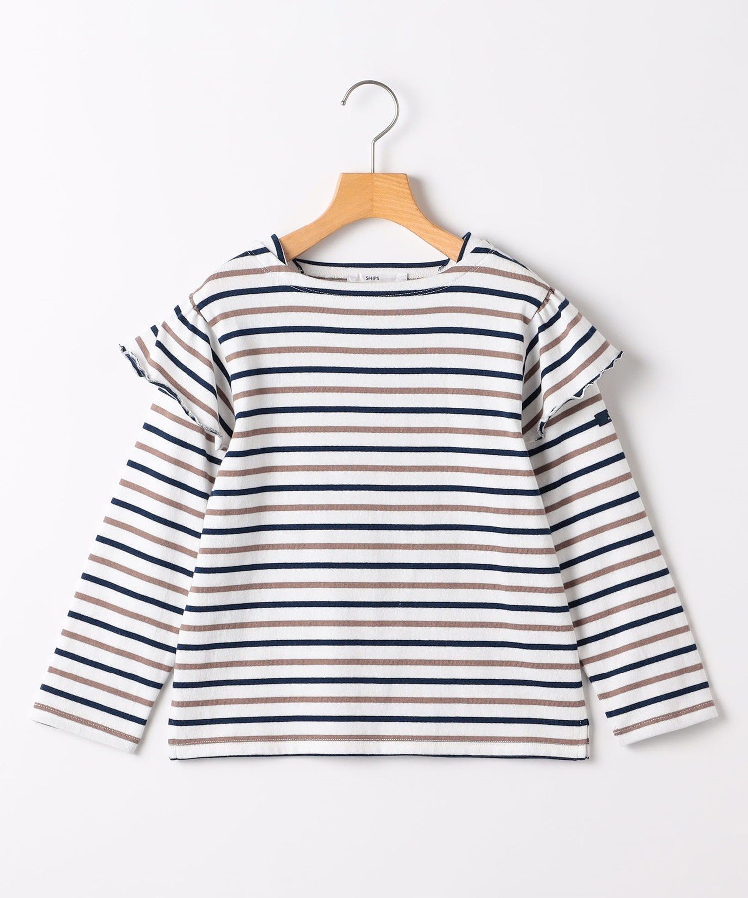 Детская футболка с длинными рукавами и оборками, размер 140-150 см SHIPS KIDS, Off white