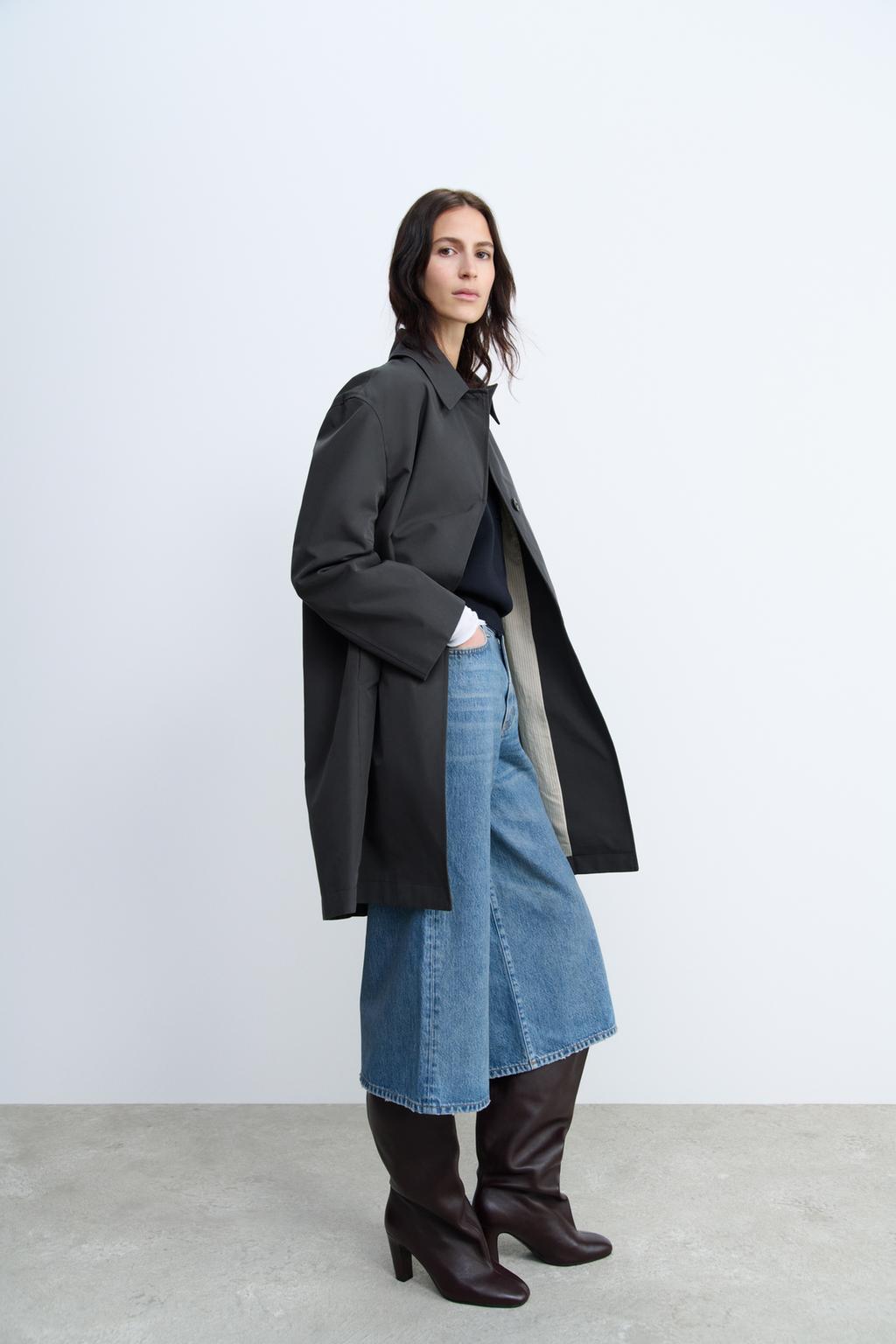 

Тренч в минималистичном стиле - коллекция zw ZARA, цвет Dark grey marl