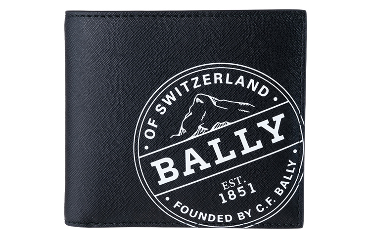 

Кожаный держатель для визиток и монет мужской черный BALLY