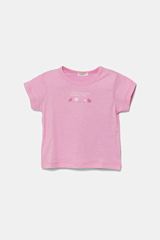 

Хлопковая футболка для малышей United Colors Of Benetton, розовый