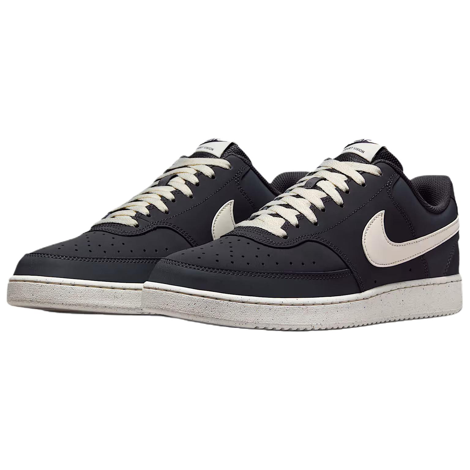 Nike Court Vision Low top Skateboard Shoes мужские черно-белые — фото 4