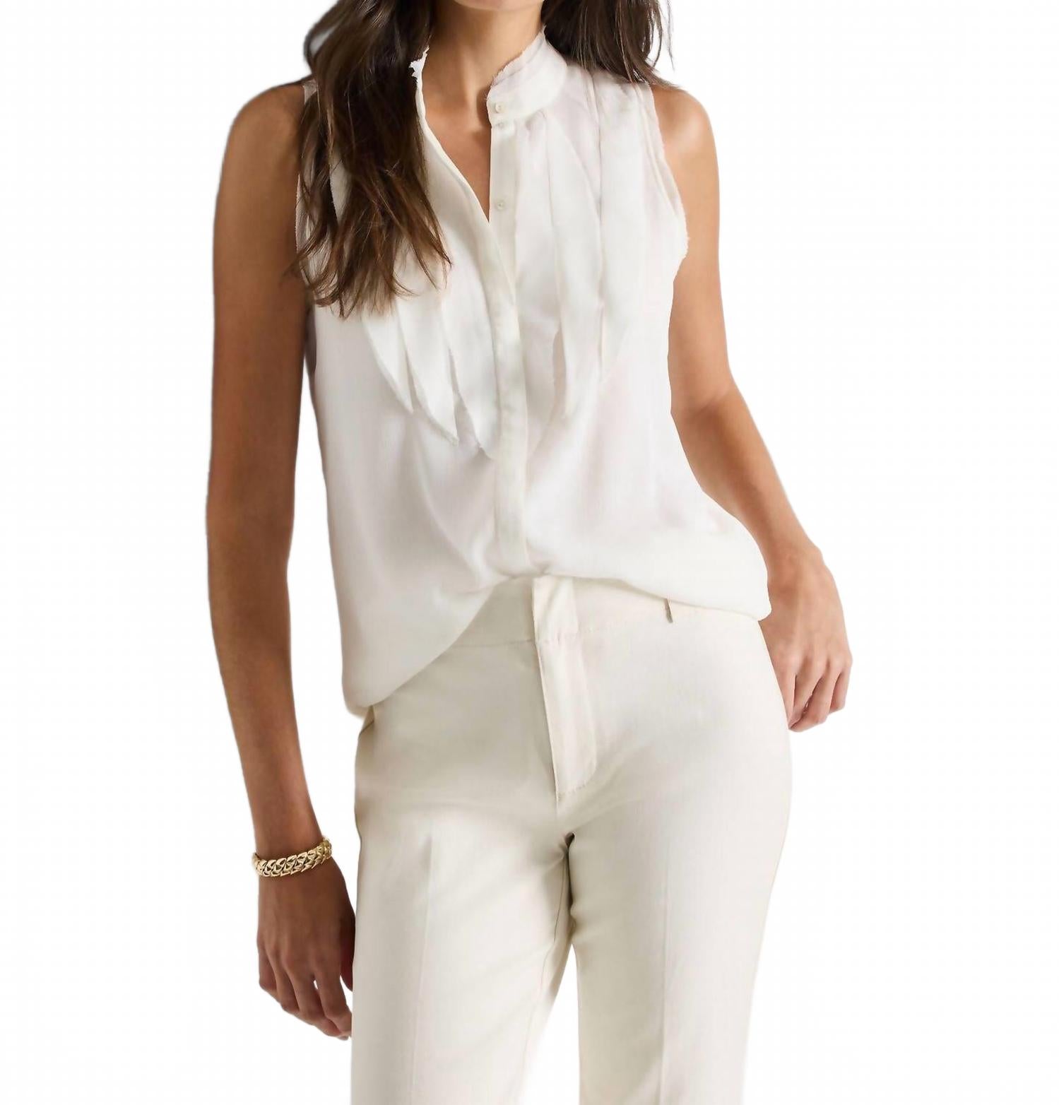 

Женская шифоновая блузка-топ в кремовом цвете Nic + Zoe