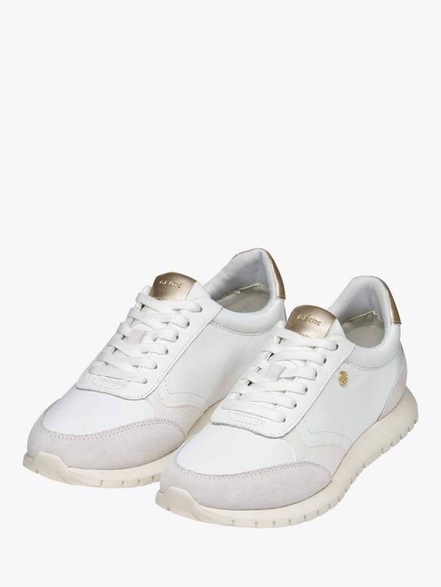 Кроссовки sukie 2.0 из кожи и замши на шнуровке Geox, цвет White/Off White — фото 3