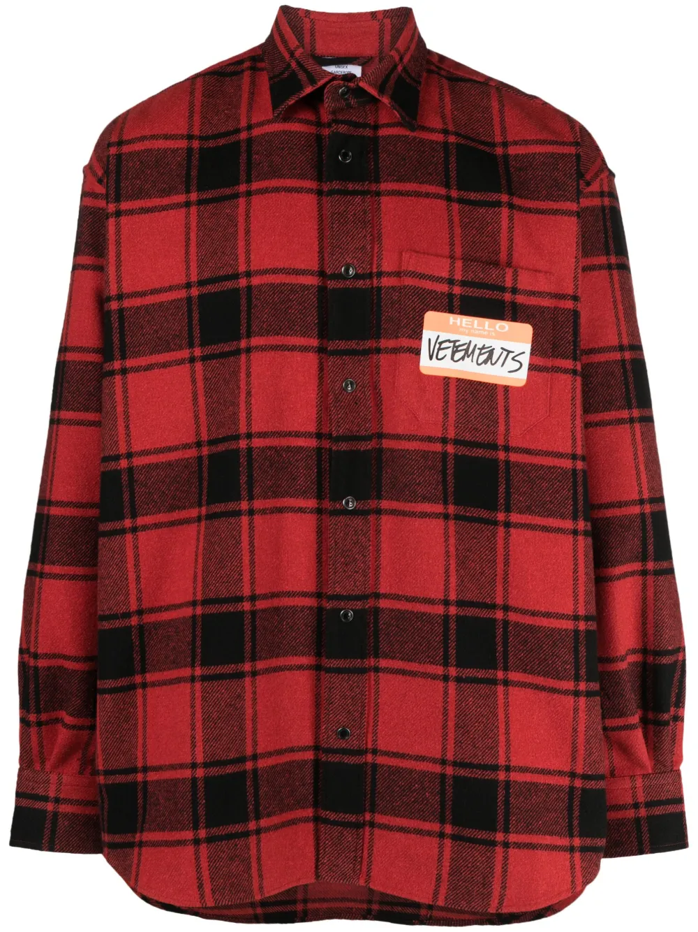 

Рубашка Hello My Name Is VETEMENTS, красный