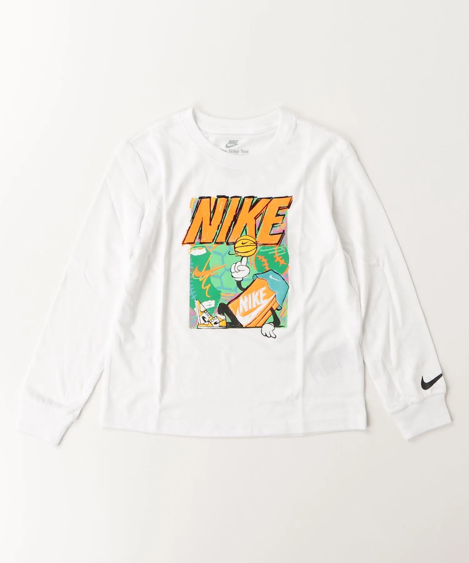 Детская футболка с длинным рукавом и принтом Nike NKB BBALL LS TEE белая