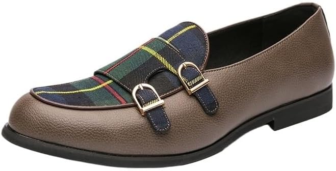 

Мужские повседневные классические лоферы, туфли с отделкой для платья, с застежкой-монком, кожаные туфли на скользящей подошве Zestrelax, зеленый