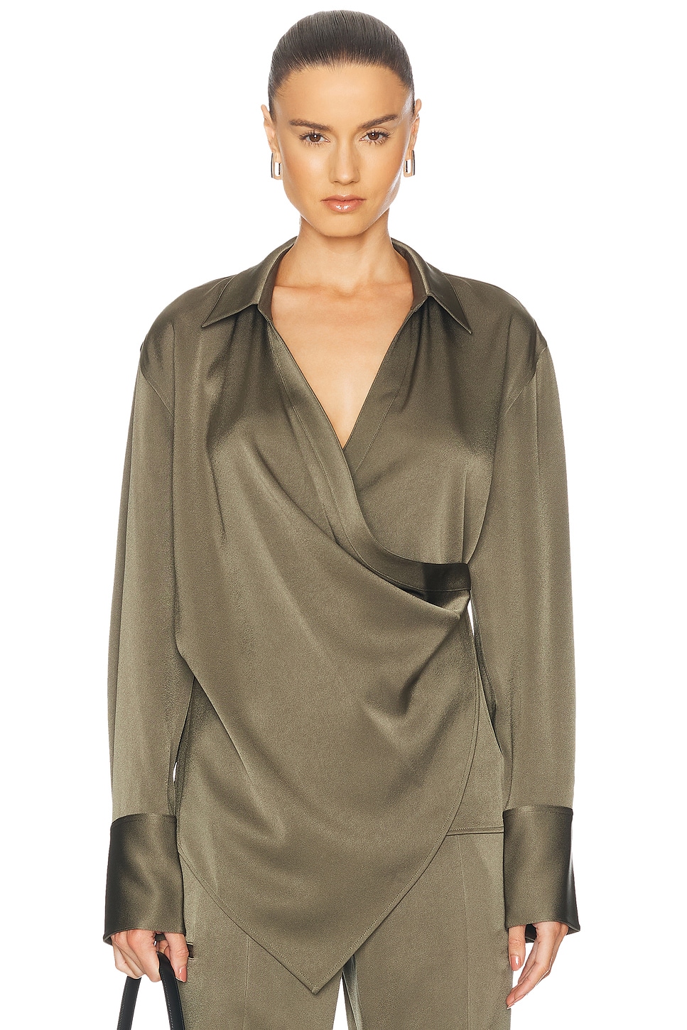 

Блузка с запахом Helmut Lang, цвет Olive