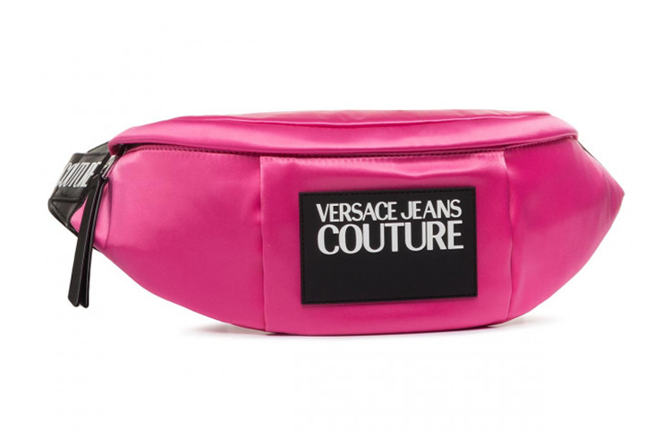 

VERSACE JEANS COUTURE Тканевая поясная сумка через плечо женская розово-красная