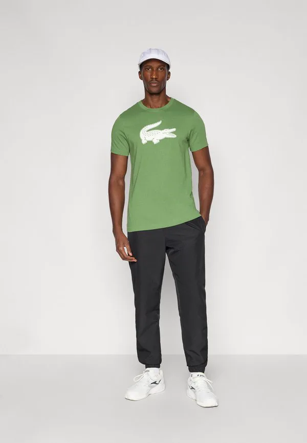 Спортивная футболка с большим логотипом Lacoste Sport, Lambs Lettuce/White — фото 2