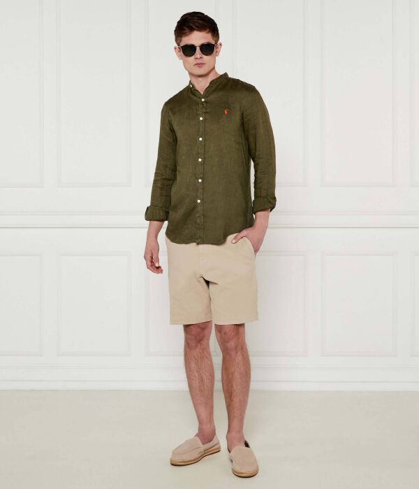 Льняная рубашка Slim fit Polo Ralph Lauren, серый — фото 2