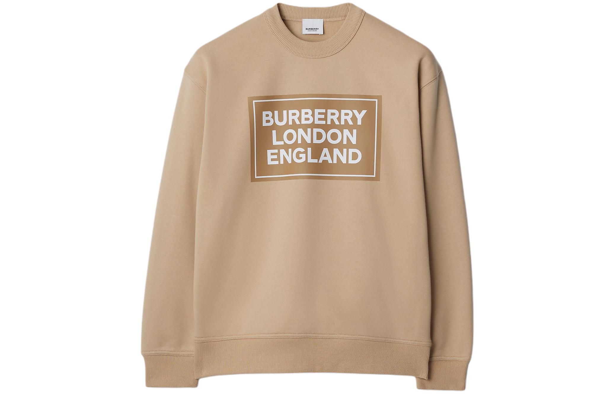 

Свитер с принтом логотипа Santo мягкого оленьего цвета Burberry, хаки