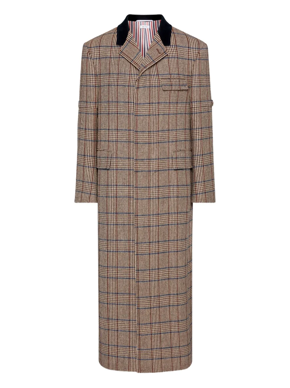 

Клетчатое пальто Thom Browne, коричневый