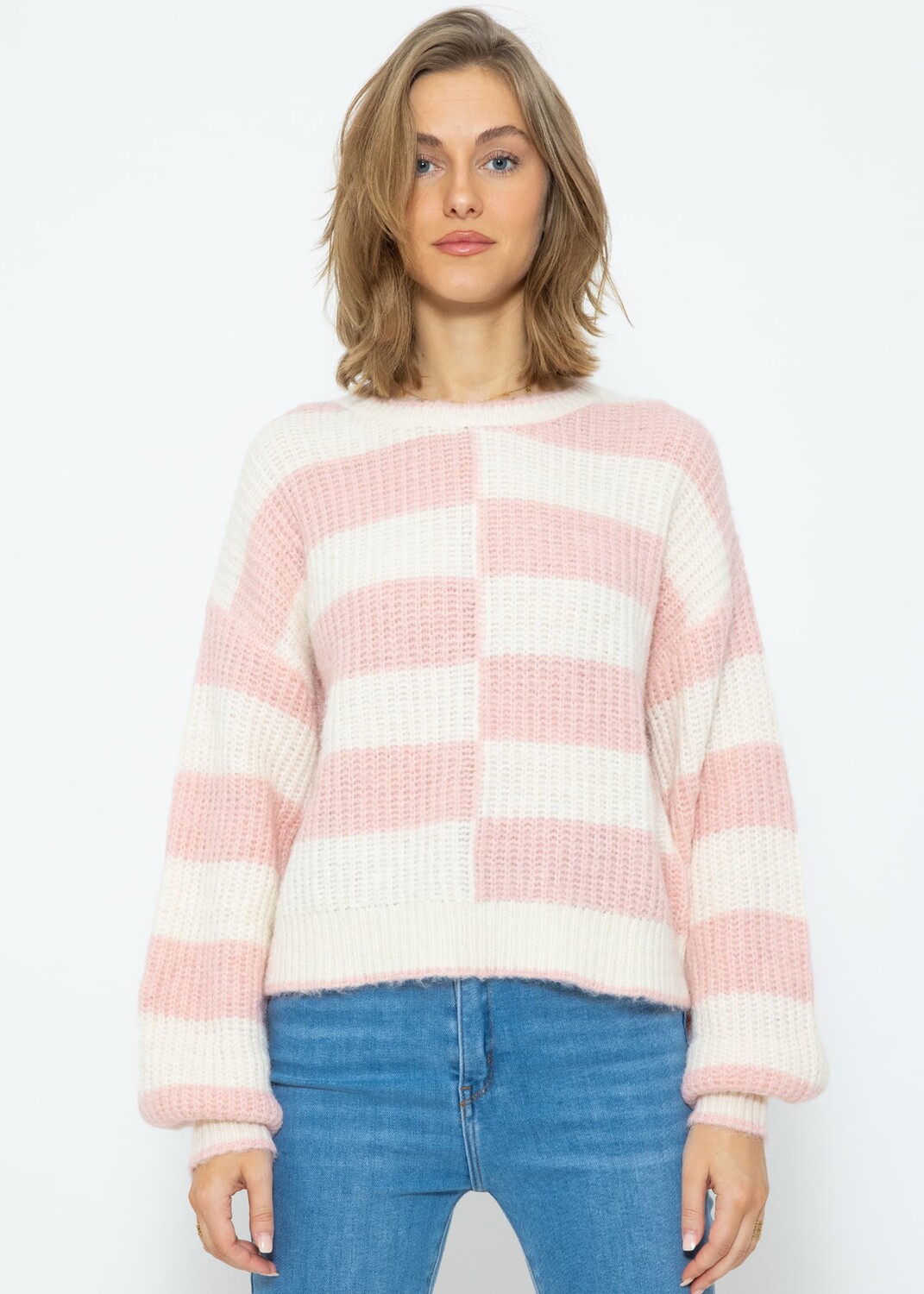 

Свитер SASSYCLASSY Oversize Strick, цвет Rosa, weiß