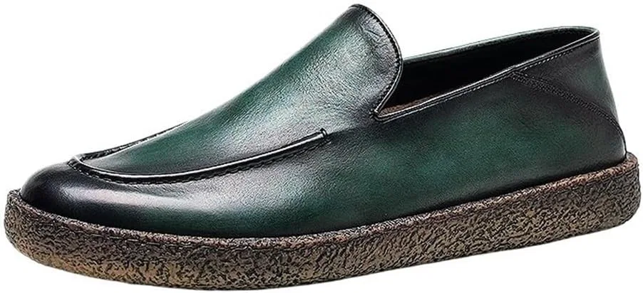 Мокасины кожаные ручной работы Gunner Style Green DHFIRUFSHLO