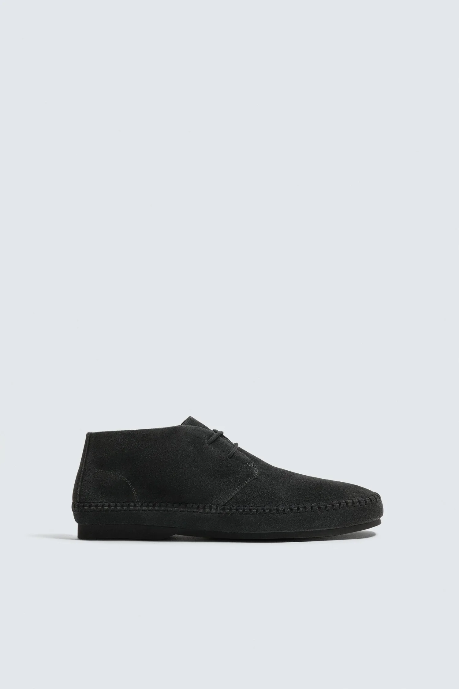 Кожаные туфли aaron levine x Zara с подошвой vibram, серый — фото 4