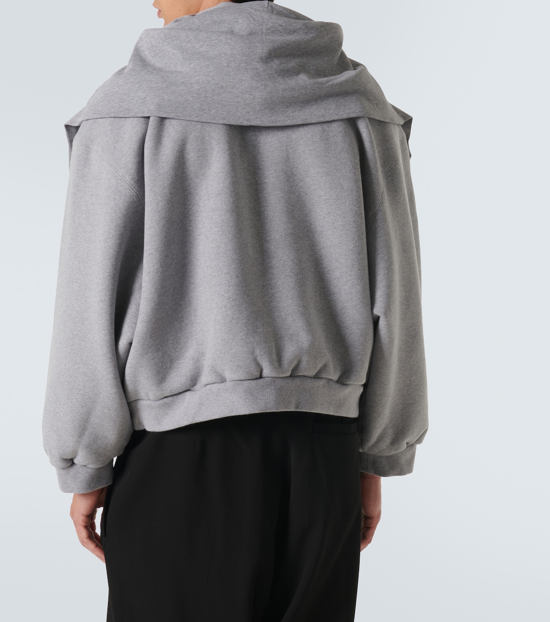 Худи Incognito из деконструированного хлопкового джерси Balenciaga, Heather Grey — фото 4