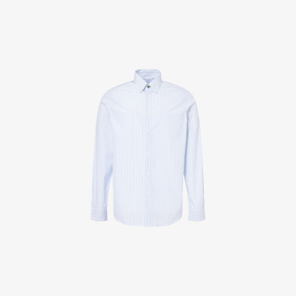

Рубашка с длинным рукавом Paul Smith полосатая хлопковая, голубой