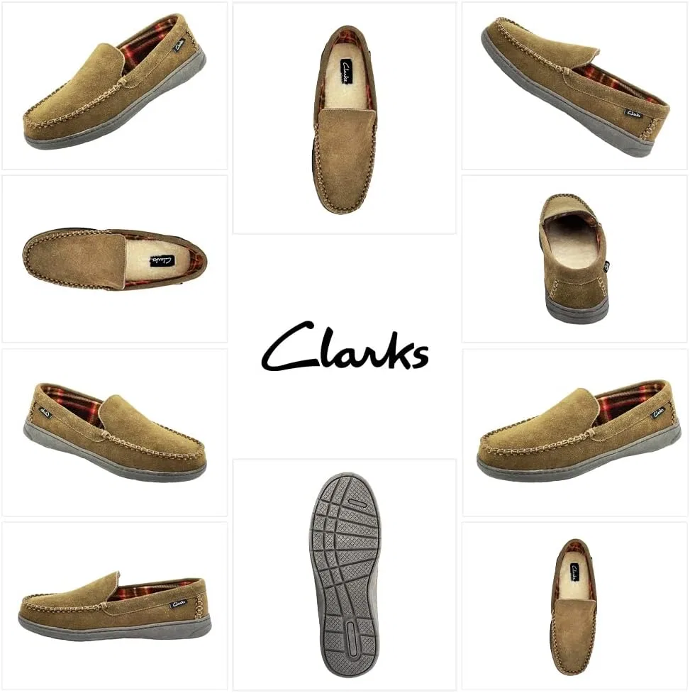Мужские замшевые тапочки Clarks Freddie для улицы и дома, черные — фото 2