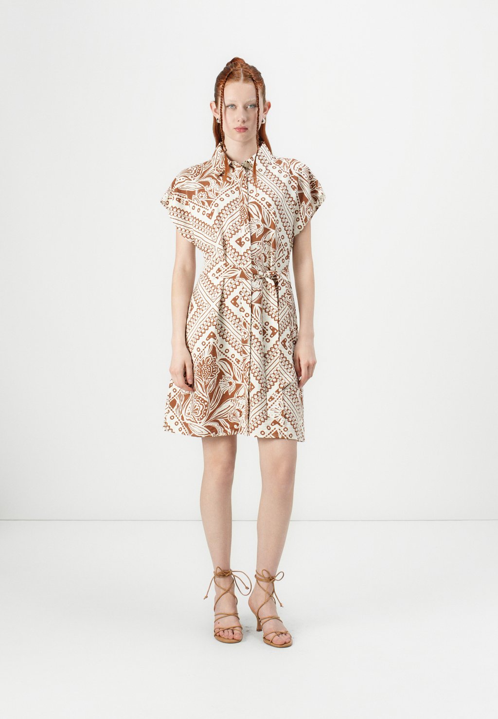 

Платье-рубашка OBJLYDIA SHORT DRESS Object, бежевый