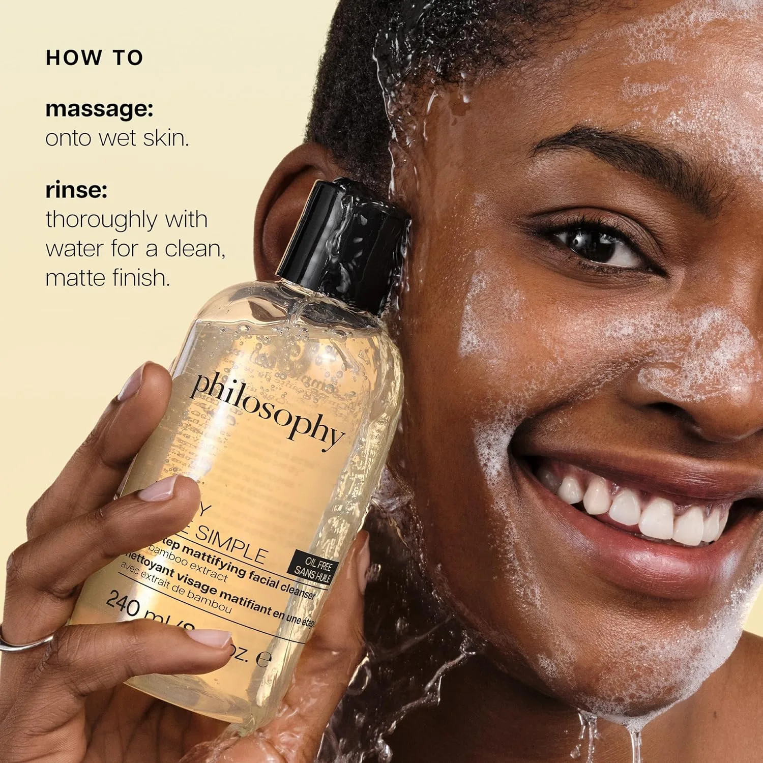 Гель для умывания Philosophy — Purity made simple one-step mattifying facial cleanser с экстрактом бамбука - безмасляная, 240 мл — фото 3