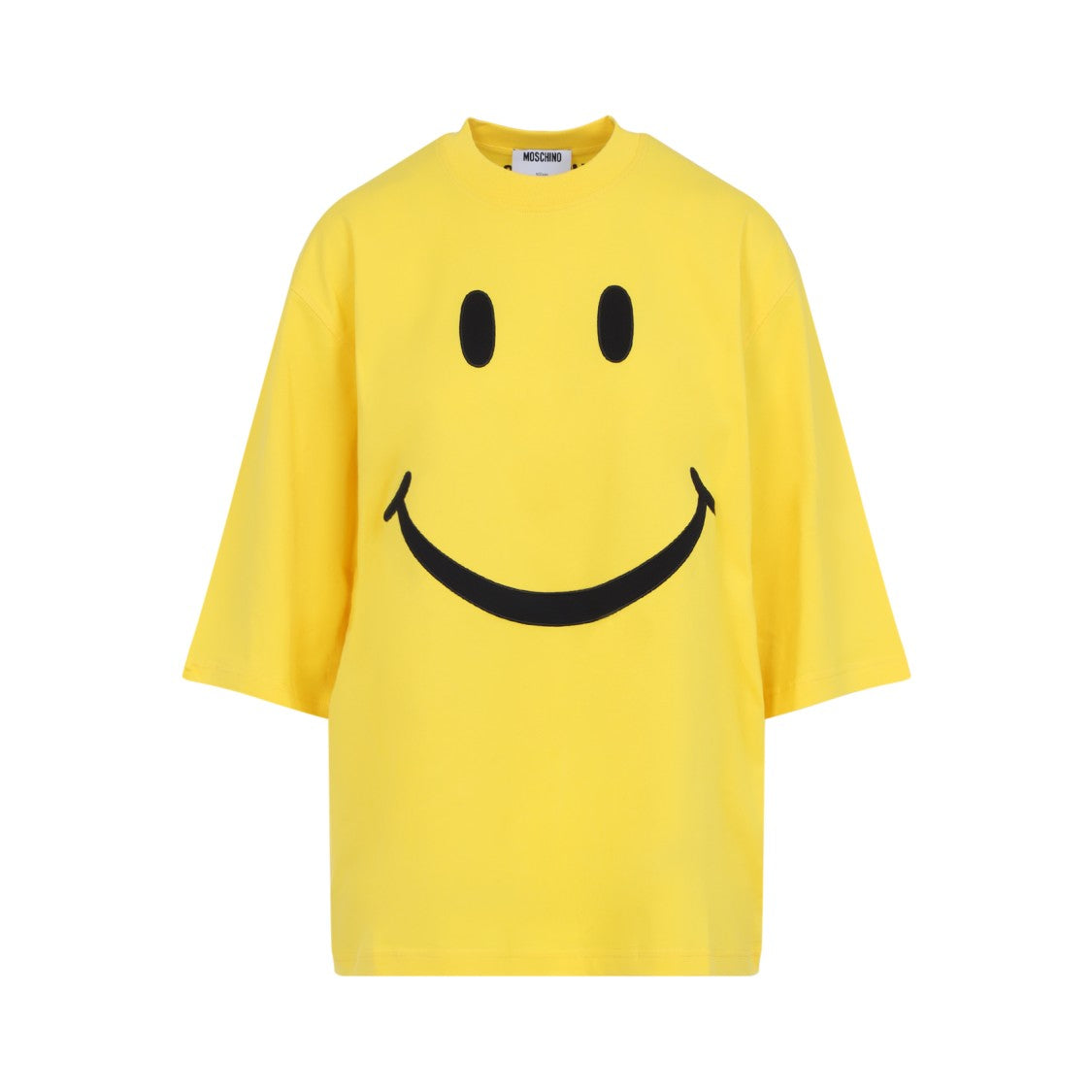 

Желтая хлопковая футболка Smile Moschino