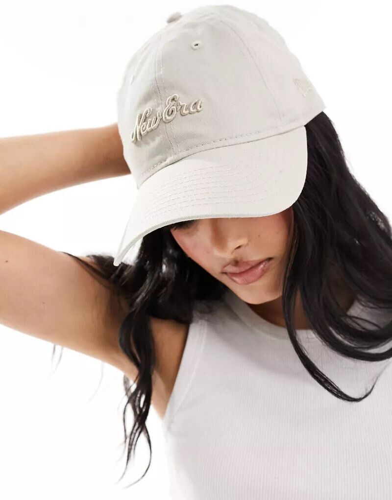 

Бежевая кепка New Era 9Twenty с надписью-логотипом, Серый, Бежевая кепка New Era 9Twenty с надписью-логотипом