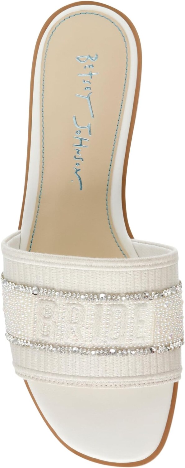 Сандалии Blue by Betsey Johnson Tru Slide Sandals, цвет White/Silver — фото 2