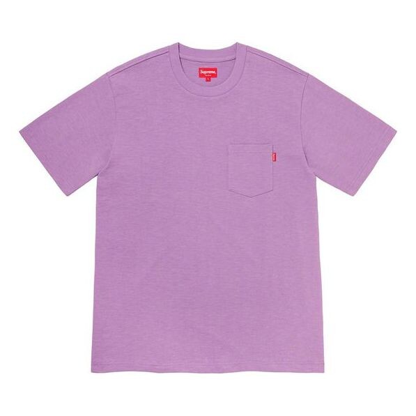 

Футболка ss20 week 1 s/s pocket tee basic short sleeve purple t-shirt Supreme, фиолетовый