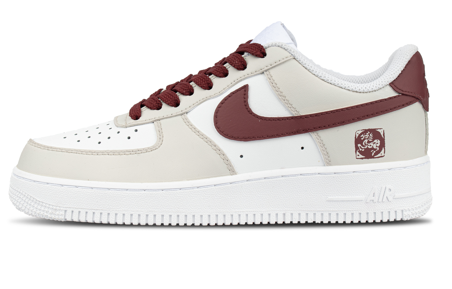 

Nike Кожаные низкие скейтбордистские кроссовки Air Force, бежево-коричневый цвет, унисекс