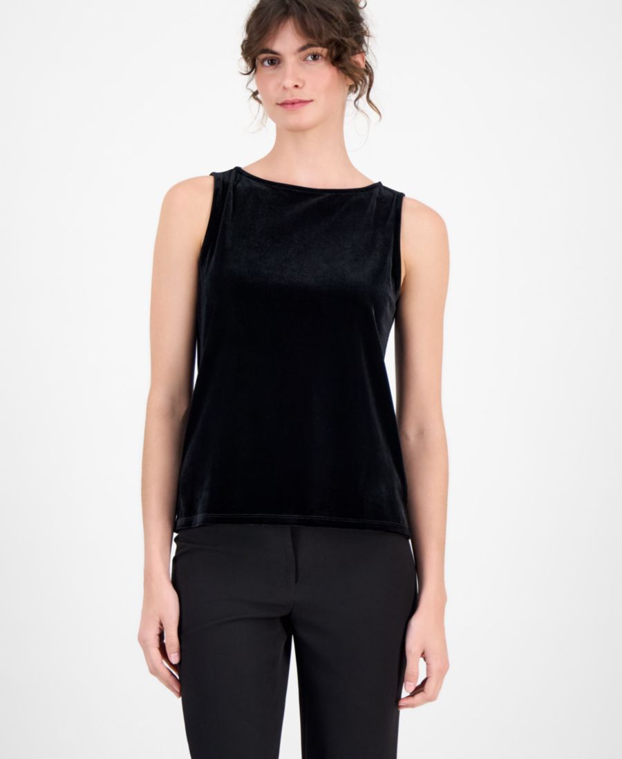 

Женская велюровая майка с вырезом-лодочкой Anne Klein, Anne Black