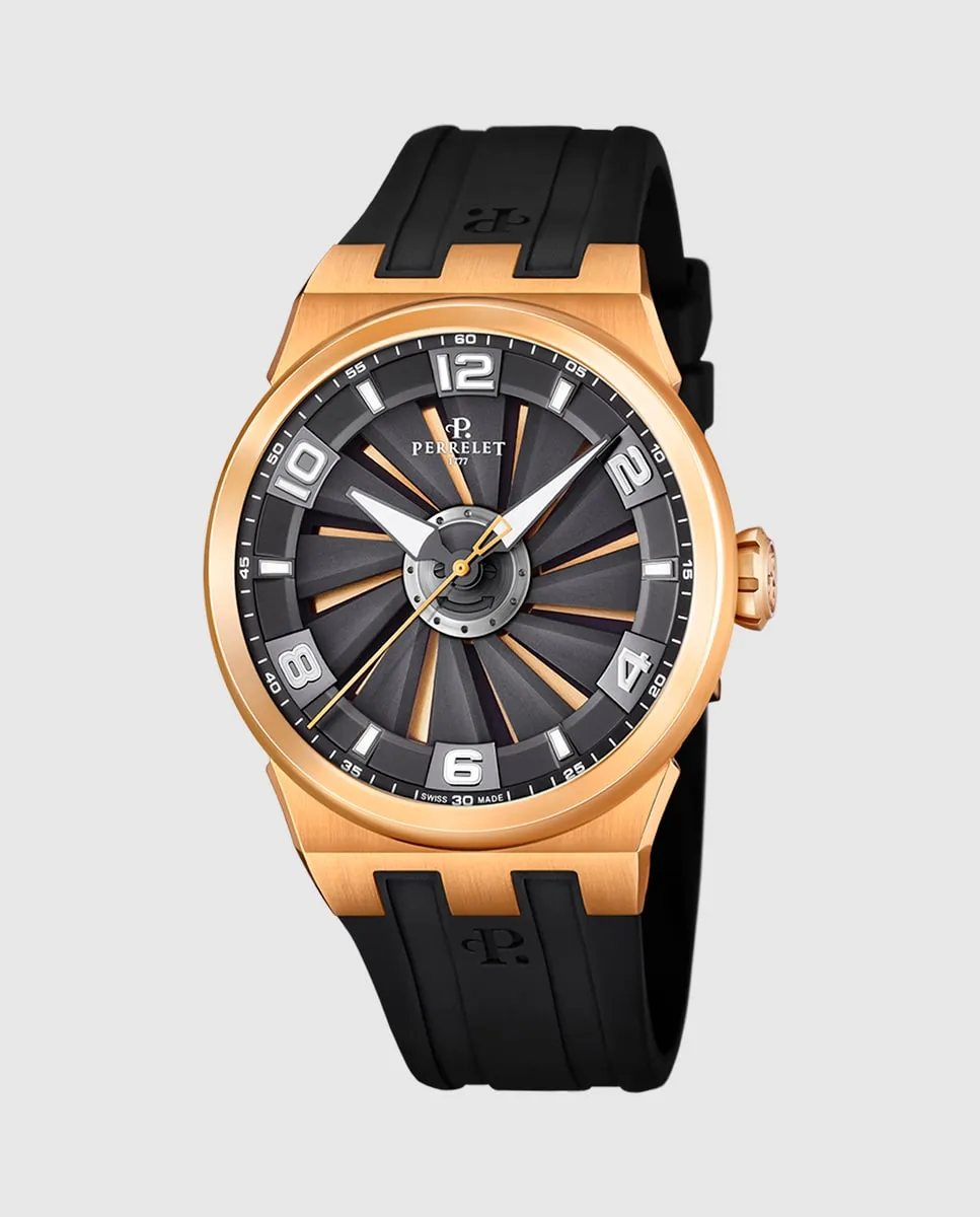 

Мужские часы Turbine Evo A4064/AA из черного каучука Perrelet, черный