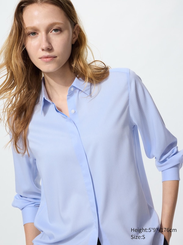 

Вискозная блузка (в полоску) Uniqlo, 61 blue