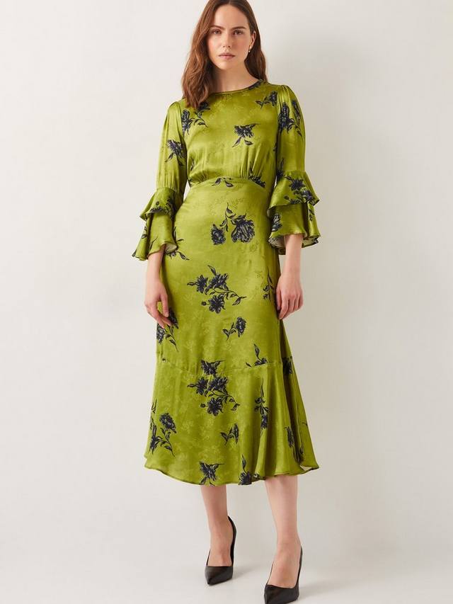 

Атласное платье pelia Monsoon, цвет Chartreuse