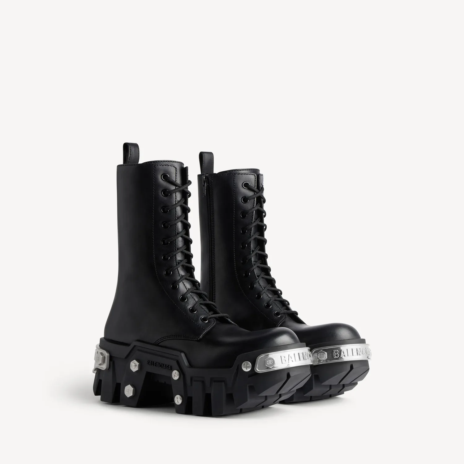 BALENCIAGA Мужские ботинки Bulldozer на шнуровке, черные — фото 2