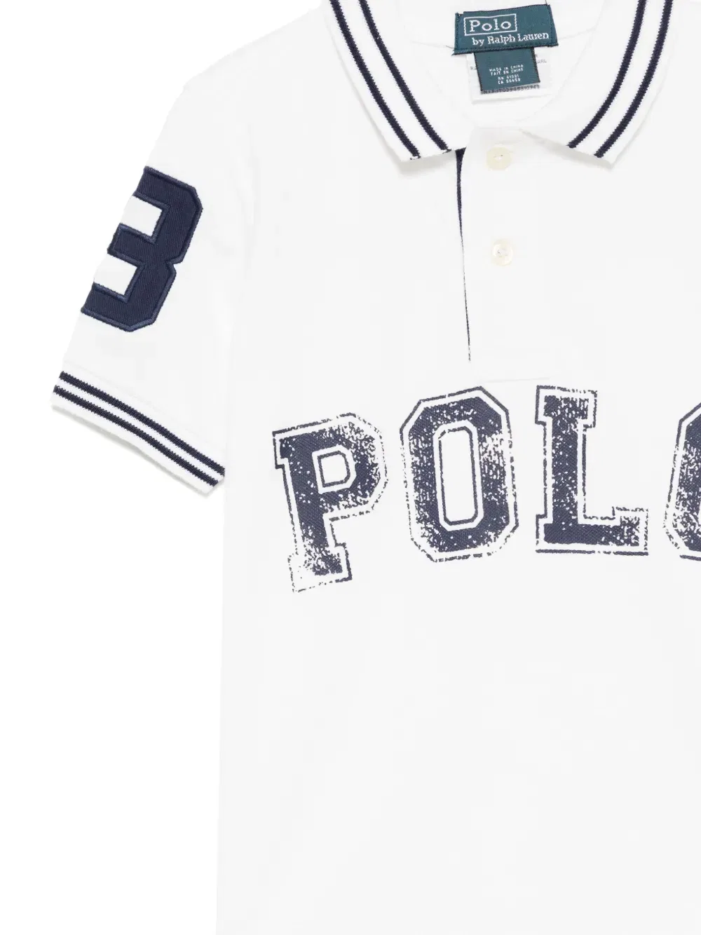 Поло с логотипом Polo Ralph Lauren Kids, белый — фото 3
