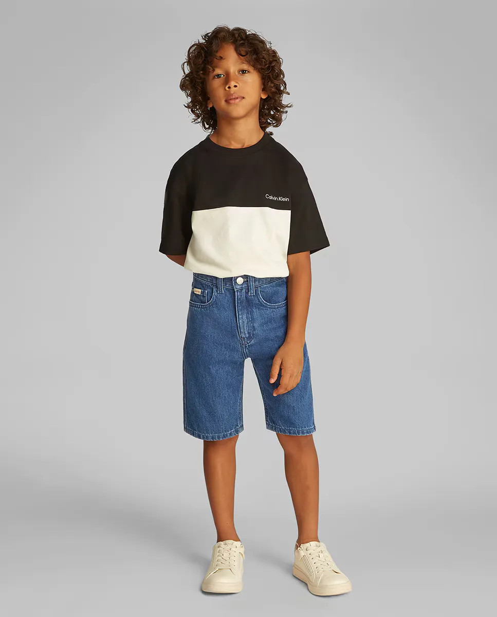 

Джинсовые шорты свободного кроя для мальчиков Calvin Klein, синий