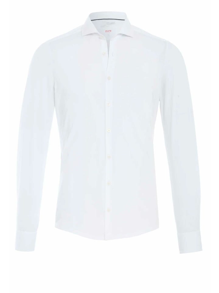 

Pure Мужская повседневная рубашка с длинными рукавами белого цвета