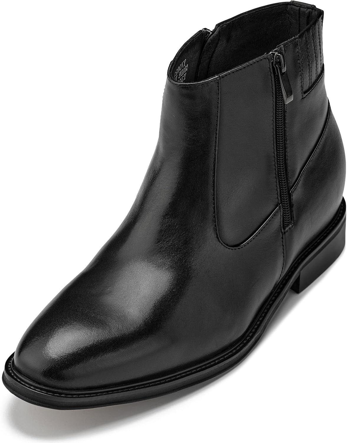 

Мужские невидимые обувные вставки для увеличения роста CALTO - Черные высококачественные кожаные легкие ботинки на молнии - Увеличение роста на 7 см - Y70621 - Размер 11,5 D(M) US