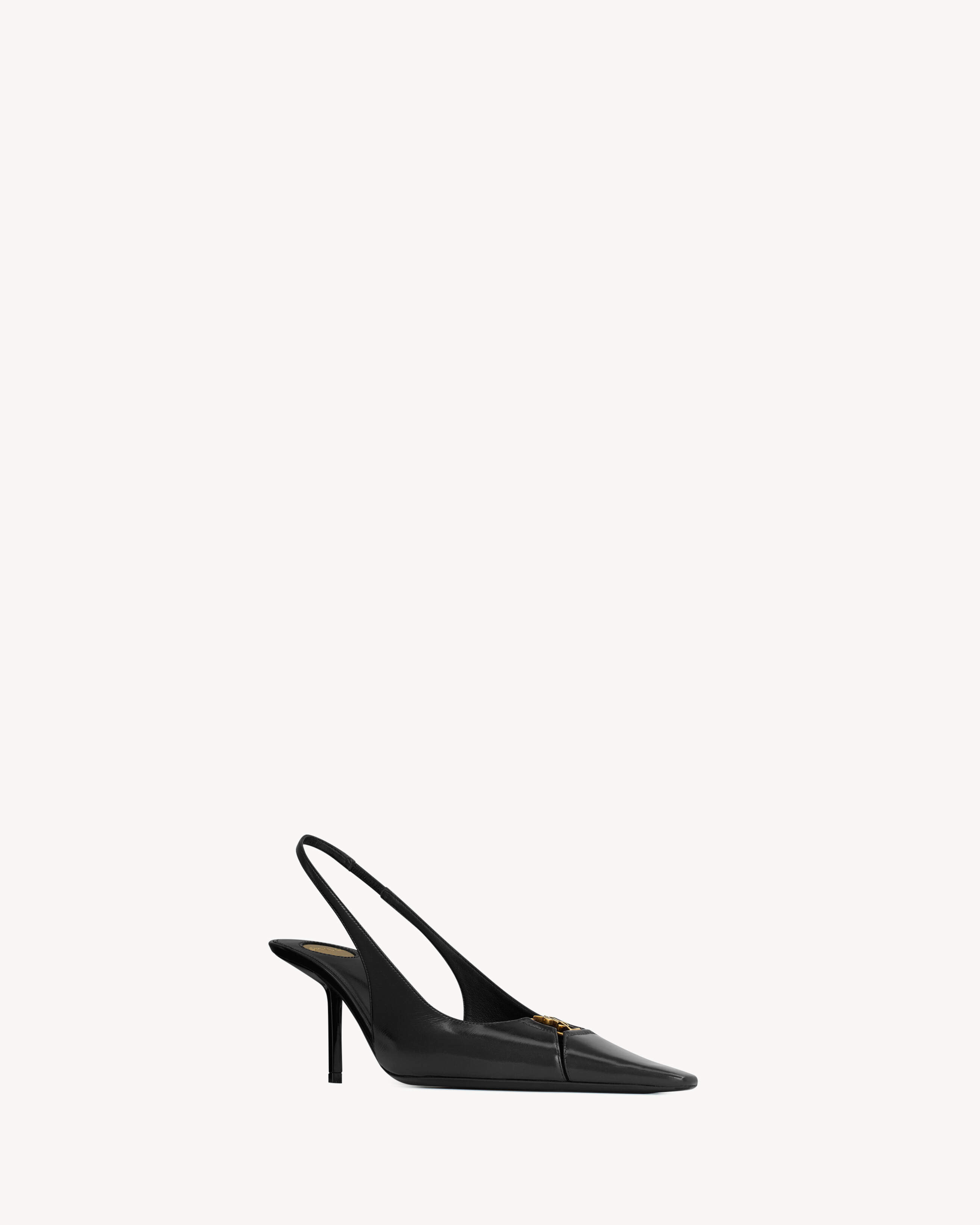 Туфли-лодочки с ремешком на пятке BABYLONE BRETEUIL из гладкой кожи Saint Laurent, черный — фото 3