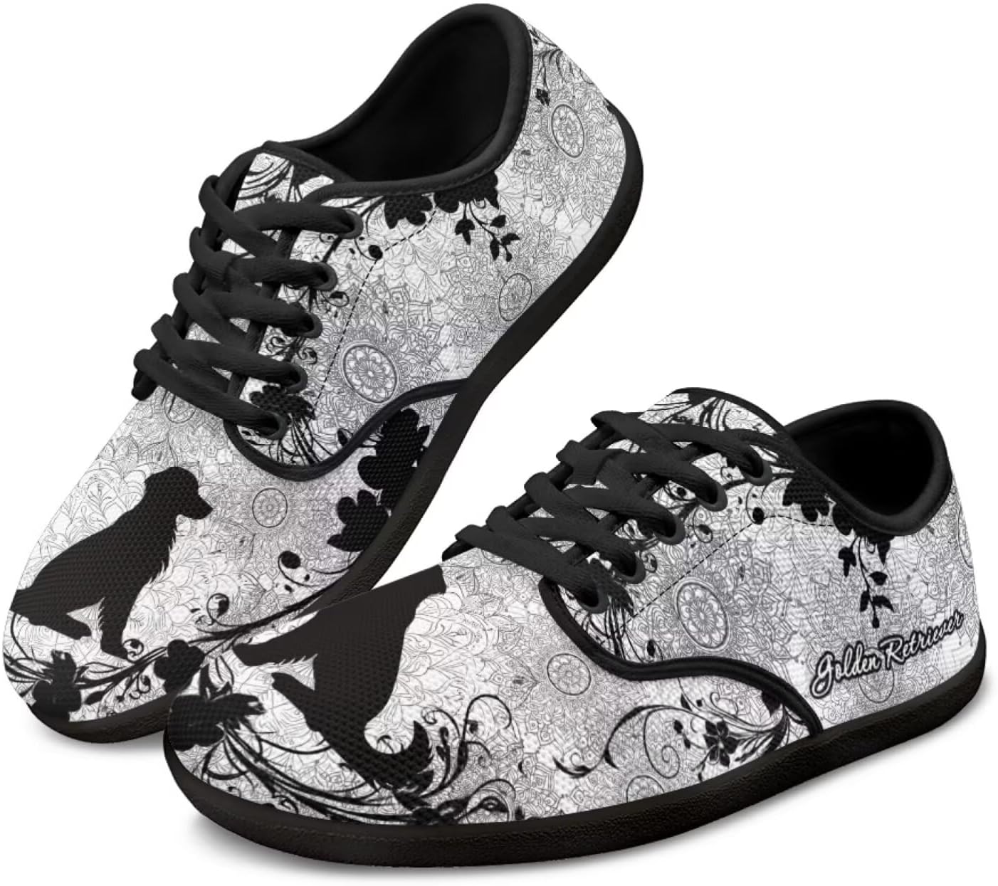 

Женские минималистичные кроссовки для ходьбы с широким носком, легкие, без застежек, теннисные кроссовки для женщин и мужчин Pointodoor, Golden Retriever Boho Mandala