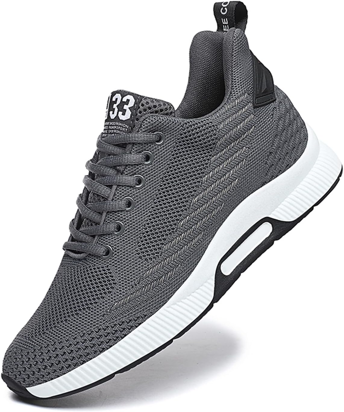 

Мужские невидимые увеличивающие рост кроссовки BMINFEE, легкие спортивные кроссовки с дышащей материалом и шнуровкой, увеличение роста на 6 см, серый