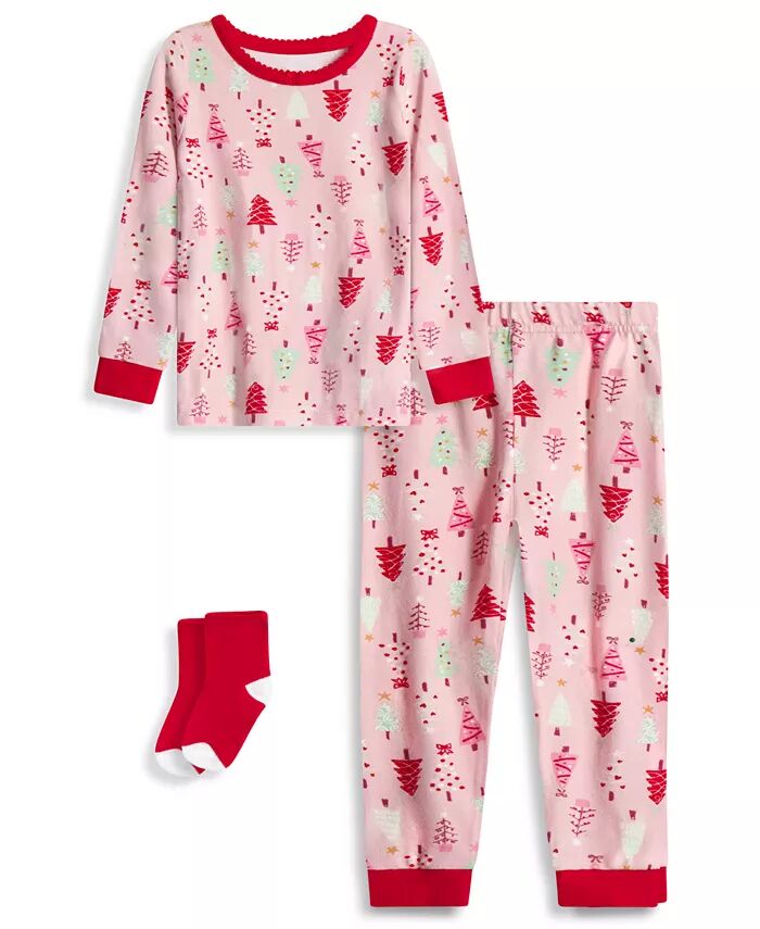 

Комплект пижамы Snug Fit из 3 предметов для малышей и девочек ясельного возраста Max & Olivia, красный