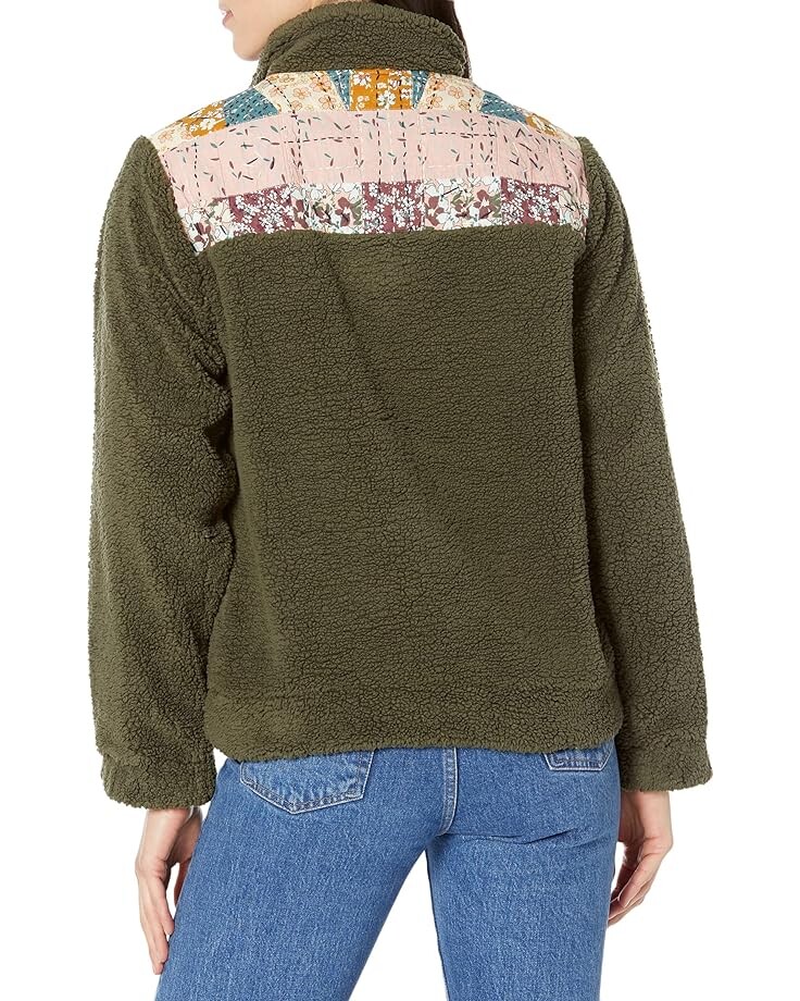 

Пуловер Lucky Brand 1/2 Zip Quilted Sherpa Pullover, оливковый